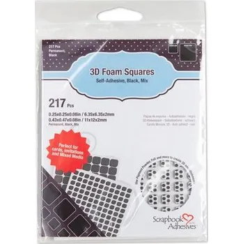 kreativní sada Efco Pěnové lepící čtverečky černé 217ks
