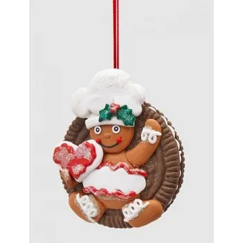 Vánoční ozdoba Vánoční ozdoba perníček 1ks, 9 cm - Červený