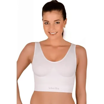 Podprsenka Dámský bezešvý vysoký top na široká ramínka vzor 06-10 - černá - XL