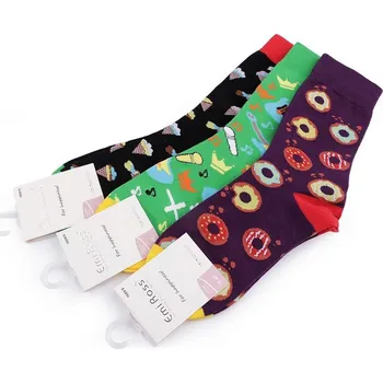 Dámské ponožky Dámské / dívčí bavlněné ponožky vysoké, s obrázky - mix variant (vel. 36-40)