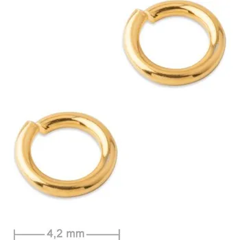 Přívěsek Stříbrný spojovací kroužek 4,2 mm pozlacený 24K zlatem