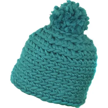 Čepice Velká čepice s bambulí tyrkysová