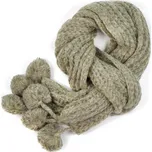 Dlouhý šál s bambulkami přírodní