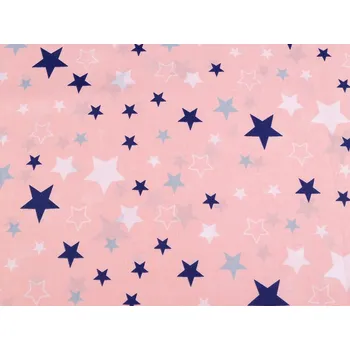Bavlněná látka hvězdy - 7 (642) korálová sv.