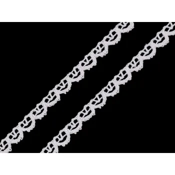 Krajka Bavlněná krajka paličkovaná šíře 7 mm návin 22 METRŮ - 1 bílá