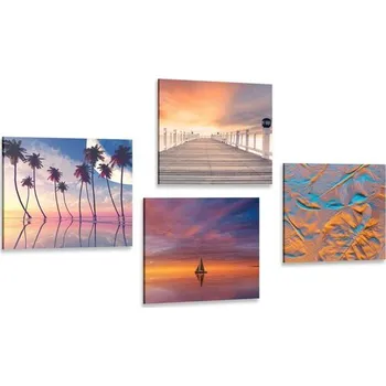 Obraz Dovido Set obrazů mořská krajina v nádherných barvách