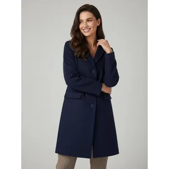 Sinsay - Dlouhý kabát s příměsí vlny - námořnická modrá - 9683A-59X - 9683A-59X-S