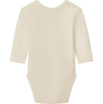 Kojenecký body lupilu® Dětské body s dlouhými rukávy z merino vlny a hedvábí (béžová, 50/56)