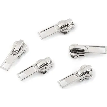 Zip Jezdec ke kovovým zipům šíře 5 mm 5 kusů - nikl