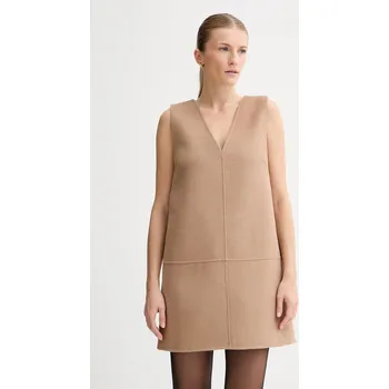 Dámské šaty Šaty s příměsí vlny Calvin Klein LV044D017G béžová 08X, vel. XL