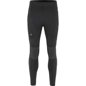Pánské kalhoty kalhoty turistické pánské FJÄLLRÄVEN Abisko Trekking Tights Pro M Black-Iron Grey - S