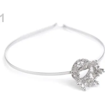 Čelenka Kovová čelenka do vlasů s korunkou - 1 platina