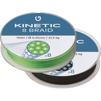 Rybářská šňůra Kinetic Šňůra 8 Braid Fluo Green 150m - 0,20mm
