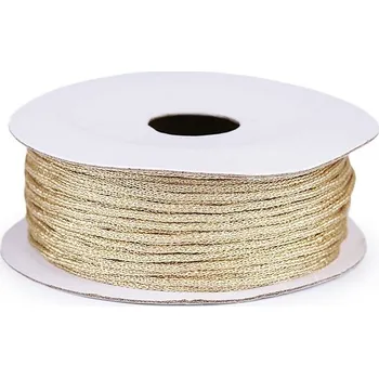 Příze Lurexová šňůrka / provázek Ø1 mm - 3 zlatá