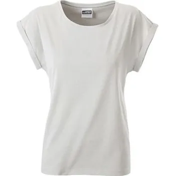 Dámské tričko James & Nicholson (Daiber) Dámské ležérní tričko z biobavlny 8005 - Jemně šedá | 2XL