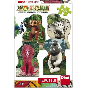 Hračka Puzzle 4x54 dílků Zafari - Zoomba a kamarádi
