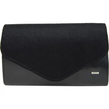 Kabelka Černá matná chlupatá společenská clutch kabelka SP102 GROSSO