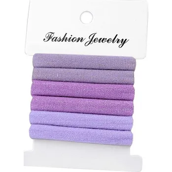 Sada gumiček do vlasů s lurexem - 3 fialová sv.