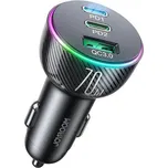 Joyroom Nabíječka do auta 70 W se 3 porty, 2x USB-C, USB, černá (JR-CL26)
