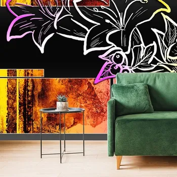 Tapeta Dovido Samolepící tapeta květinová ilustrace