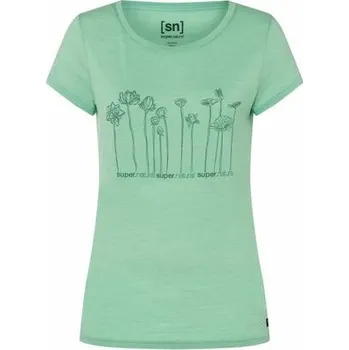 super.natural [sn] Dámské triko super.natural KR Lotus Tee misty green melange/frosty spruce