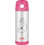 Nerezová termoska THERMOS Dětská termoska s brčkem 470 ml liška