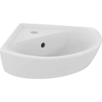 Umyvadlo Ideal Standard Eurovit - Umývátko rohové 48x35 cm, s přepadem, otvor pro baterii, bílá E872701