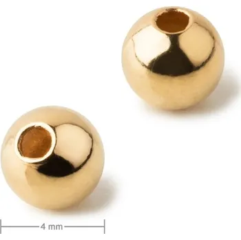 Korálek Kovový korálek dutý 4 mm v barvě zlata