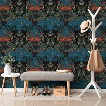 Tapeta Dovido Samolepící tapeta tajemný les s modrým pozadím