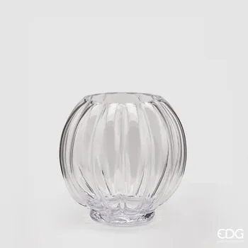 Váza Skleněná váza Zucca čirá, 19x20 cm