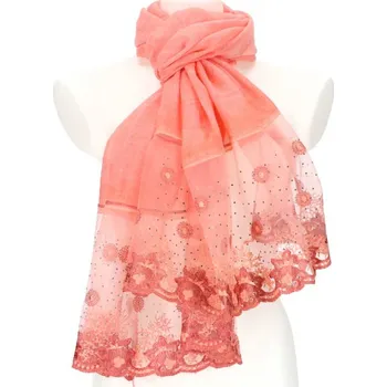 Šátek Dámský letní jednobarevný šátek 200x70 cm růžová