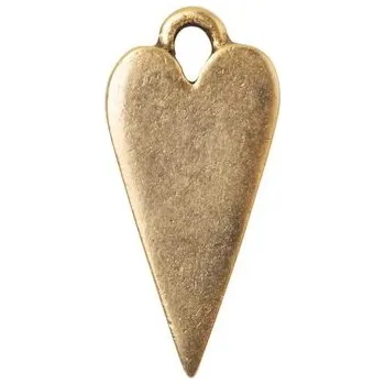 Přívěsek Nunn Design přívěsek Charm protáhlé srdce 20x9 mm pozlacený