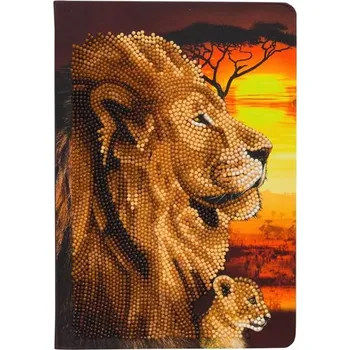 kreativní sada Diamantové malování blok Lvi na savaně