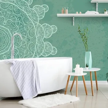 Tapeta Dovido Tapeta zelená arabeska na abstraktním pozadí