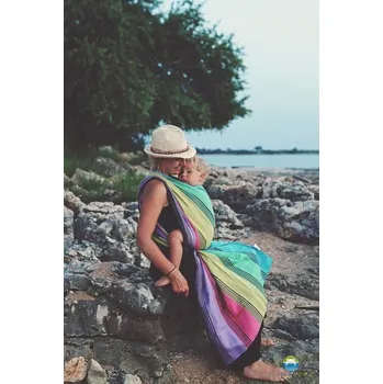 Šátek na nošení dítěte Little Frog Tenorite se lnem - délka 5,2m