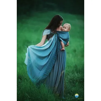 Šátek na nošení dítěte LITTLE FROG RING SLING - STORMY CUBE - S