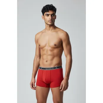 Pánské oblečení nanosilver® Nano boxerky s gumou nanosilver bez zadního švu – červené Velikost: XL