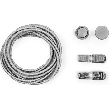 Tkaničky do bot Reflexní elastické tkaničky délka 120 cm 1 pár - 2 (08) šedá reflexní