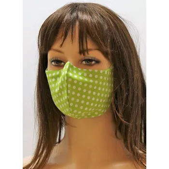 rouška Dámská rouška s puntíky světle zelená