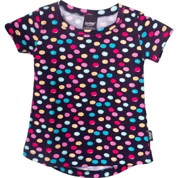 Dívčí tričko Dívčí tričko/tunika temně modré a puntíky - lentilky - 92