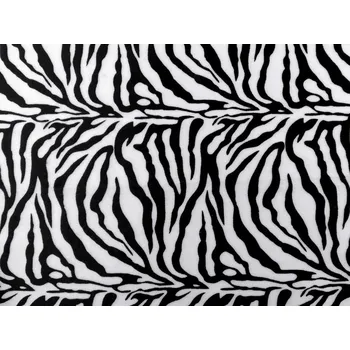Imitace zvířecí kůže zebra METRÁŽ - bílá černá