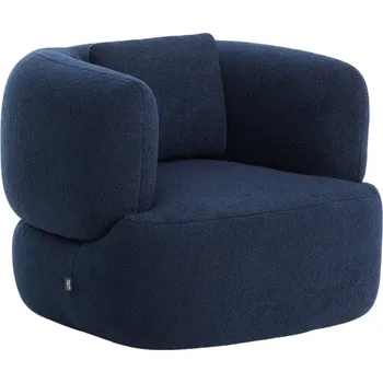 Křeslo Kave Home Tmavě modré bouclé křeslo Martina