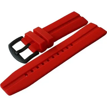 Řemínek na hodinky Silikonový řemínek Vostok Europe pro Almaz 6S11/320C260 - červený/černá spona + 5 let záruka a dárek ZDARMA