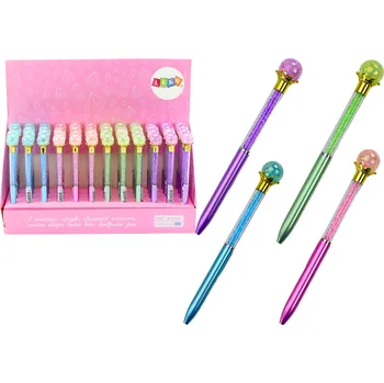 LEAN Toys Kuličkové pero s diamantovou kuličkou, modrá náplň 0.7mm Mix