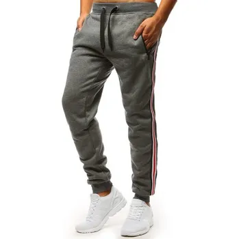 Buďchlap Trendy antracitové tepláky s pruhy