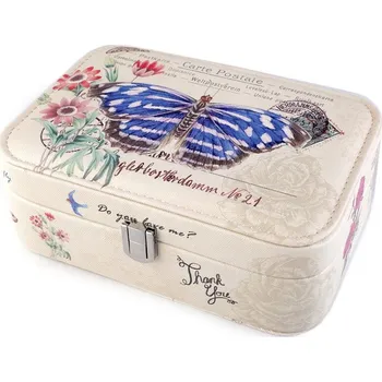 Šperkovnice Šperkovnice motýl 7x14x22 cm - 4 modrá safírová