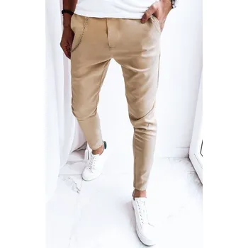 Pánská móda Buďchlap Stylové béžové ležérní kalhoty