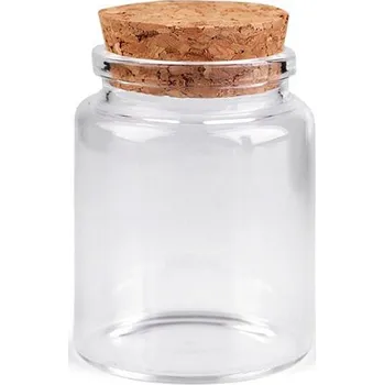 Dóza na potraviny Skleněná lahvička s korkem 46x65 mm - 1 transparent