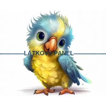 Látkový panel - Papoušek - PT-24 Velikost: 25x25cm, Materiál: Úplet