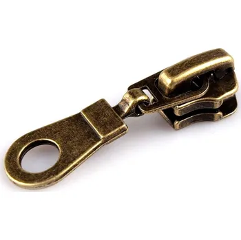 Zip Jezdec ke kovovým staromosazným zipům 6 mm 10ks - staromosaz